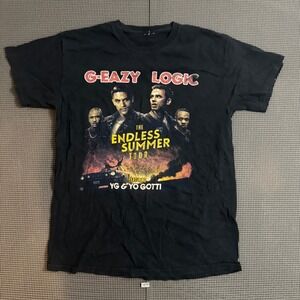 G-Eazy Logic The Endless Summer Tour 2016 T-Shirt Black YG Yo Gotti Concert Tee